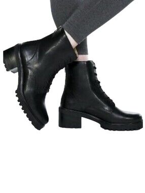 Madewell Bradley‎ Black Combat Lug Boots